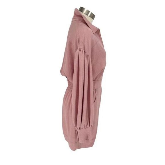 C/Meo Collective Womens Zip Clean Slate Long Sleeve Mini Dress Pink Medium NWT - Picture 5 of 10